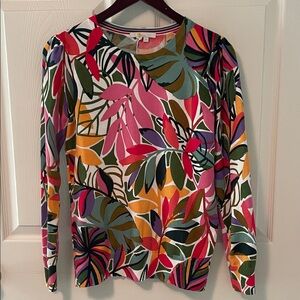 Boden Multicolor Leaf Print Blouse